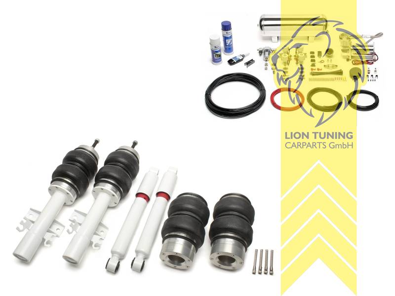 11,5L Tank chrom / ViAir Kompressor chrom, fest, weiss, für Radlagergehäuse mit Steckachse, Stahl verzinkt, Eintragungspflichtig / Teilegutachten wird nach Kauf spezifisch ausgestellt